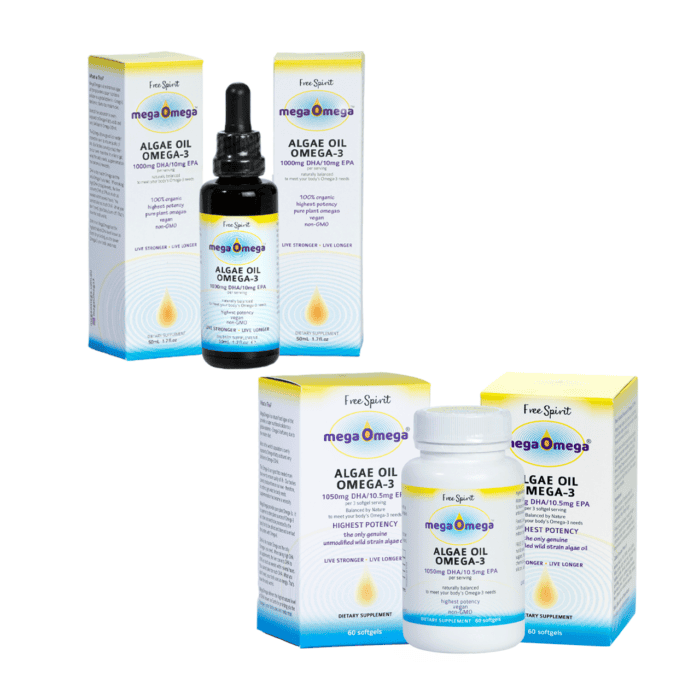 Free Spirit megaOmega® Bundle - 2 x Algae Oil + 2 x Softgels