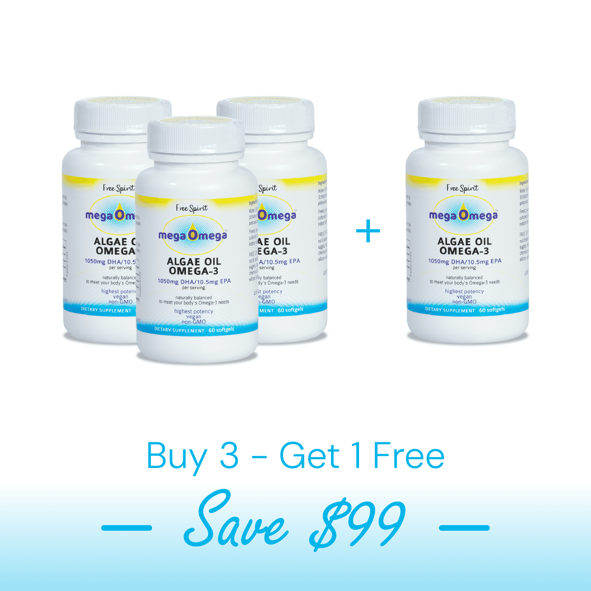 Free Spirit megaOmega® Algae Softgels, Bundle
