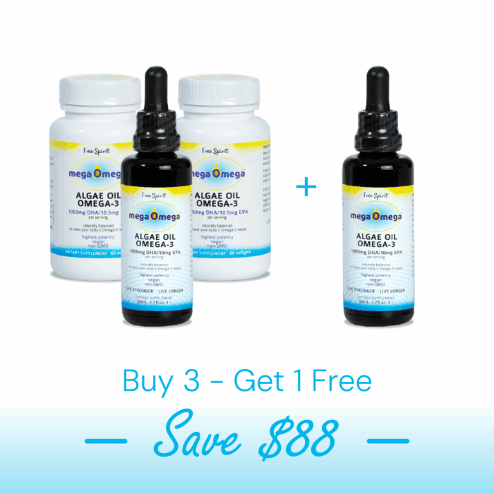 Free Spirit megaOmega® Bundle - 2 x Algae Oil + 2 x Softgels
