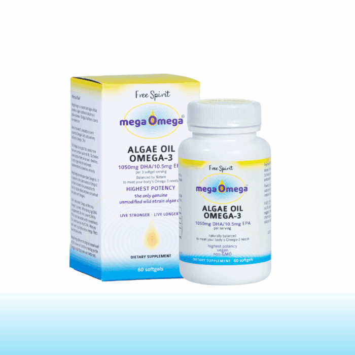 Free Spirit megaOmega® Algae Softgels, 60 caps